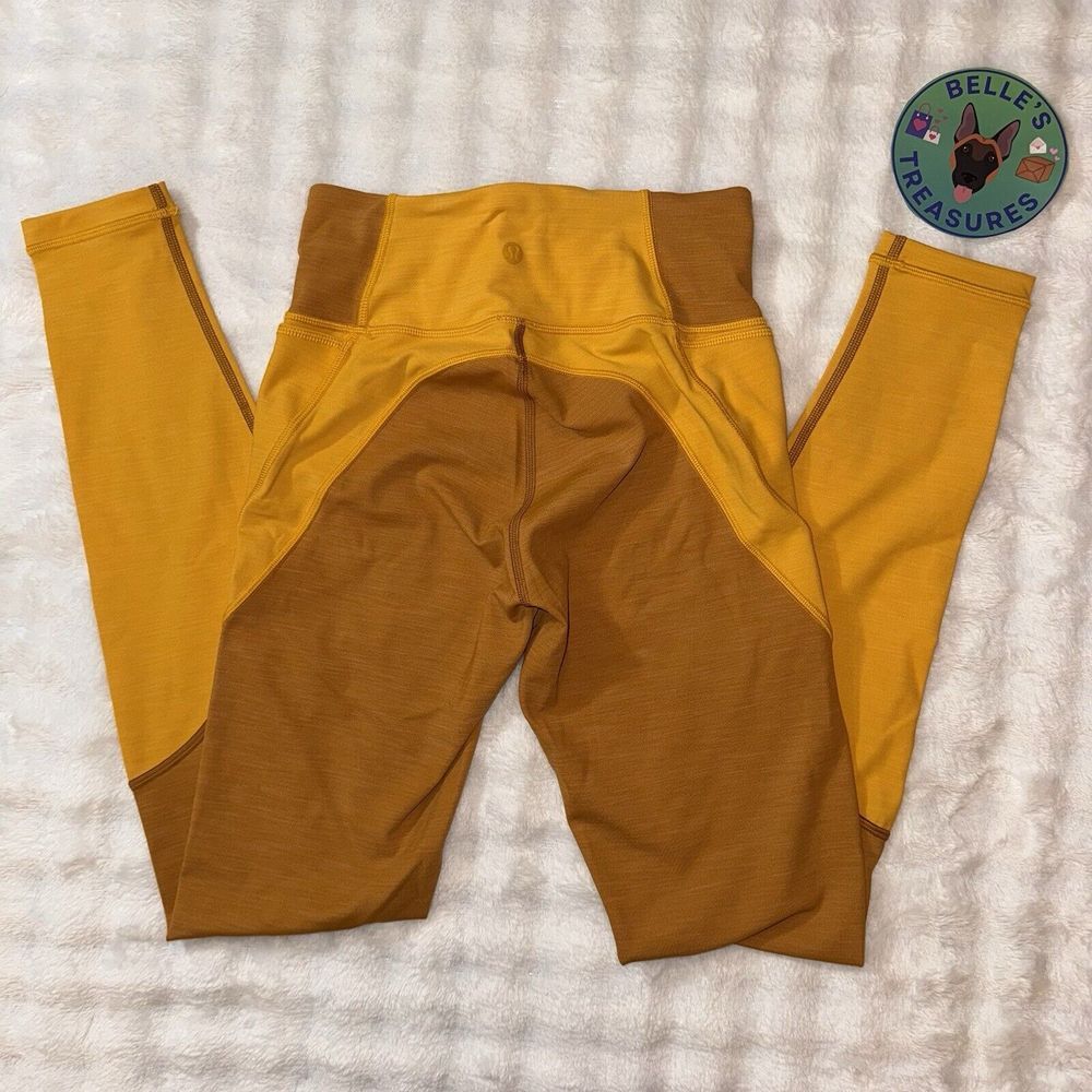 Lululemon Early Extension High-Rise Tight *28" Heathered Fools Gold Pockets Sz 4